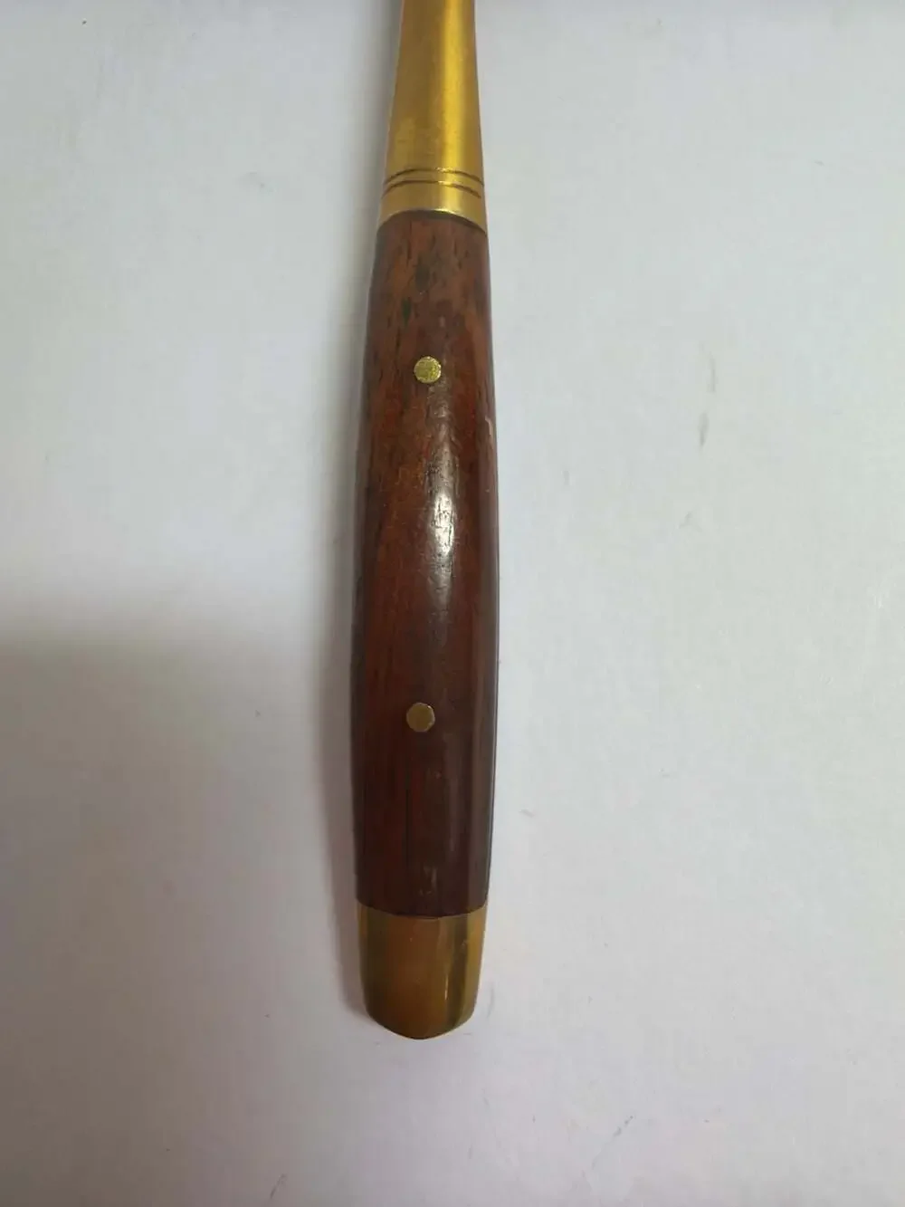 Vintage Thailand Brass and Rosewood 5-Inch‎ Cocktail Appetizer Fork